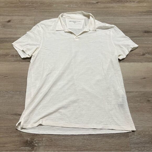 John Varvatos Star USA Men's Size XL 3 Star Polo Shirt WHITE Preppy - Picture 1 of 7